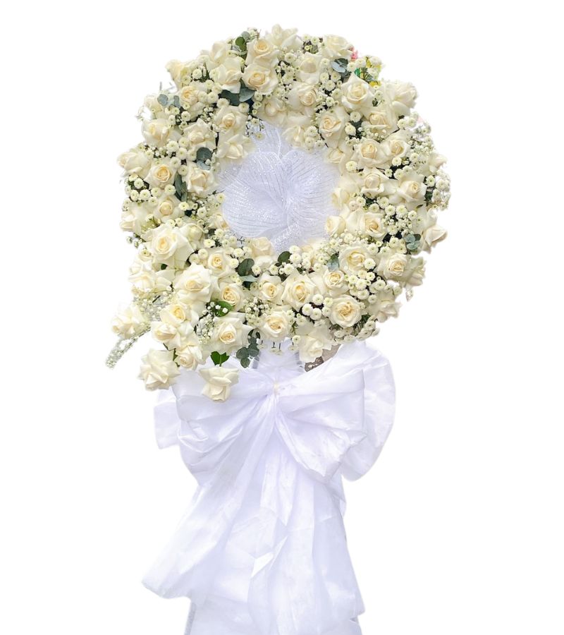 Vòng Hoa Mix Trắng Sang – Trang Trọng