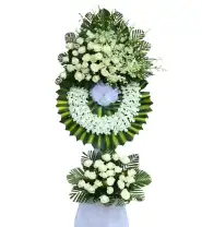 Kệ Hoa Viếng Trắng Xanh – Yên Nghỉ - Mã: I-052 - Giá: 1.300.000đ