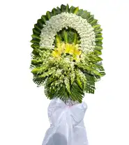 Vòng Hoa Lan Trắng Ly Vàng – Tưởng Nhớ Vô Hạn - Mã: I-070 - Giá: 900.000đ