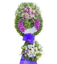 Vòng Hoa Đám Tang Lan Tím 2 Tầng