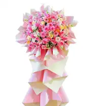 Kệ Hoa Chúc Mừng Tone Hồng 1 Tầng - Mã: I-128 - Giá: 950.000đ