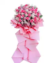 Kệ Hoa Chúc Mừng Tone Hồng 1 Tầng