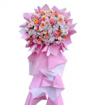 Kệ Hoa Chúc Mừng Tone Hồng 1 Tầng