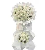 Kệ Hoa Chia Buồn Tone Trắng Hoa Hồng - Mã: I-136 - Giá: 1.300.000đ
