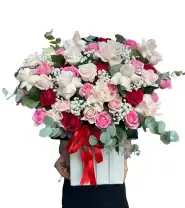 Giỏ Hoa Hồng Mix Tổng Hợp - Mã: I-144 - Giá: 550.000đ