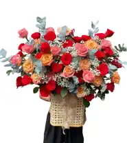 Giỏ Hoa Chúc Mừng An Nhiên &amp; Thịnh Vượng - Mã: I-157 - Giá: 700.000đ