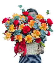 Giỏ Hoa Chúc Mừng Hân Hoan Ngập Tràn - Mã: I-161 - Giá: 500.000đ