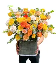 Giỏ Hoa Chúc Mừng Ánh Nắng Vàng - Mã: I-164 - Giá: 650.000đ