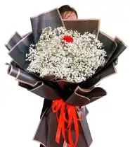 Bó Hoa Baby Tone Trắng Đen Xinh - Mã: I-207 - Giá: 500.000đ