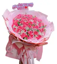 Bó Hoa Tươi Chúc Mừng Tone Hồng