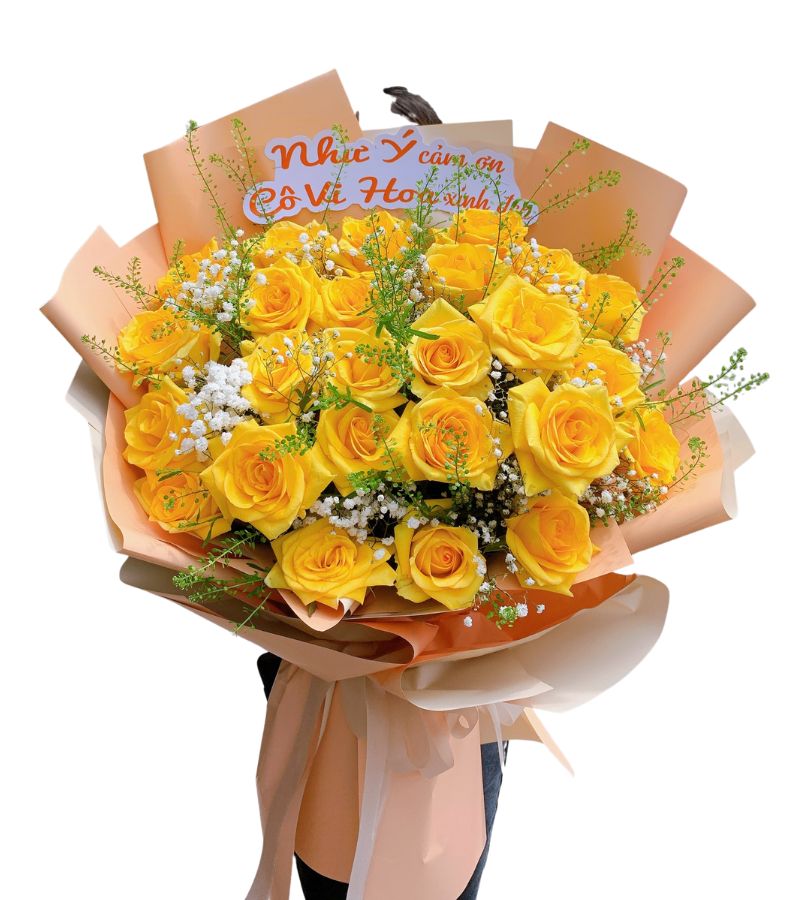 Bó Hoa Xinh Tone Vàng Gửi Lời Cảm Ơn