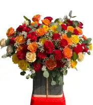 Giỏ Hoa Tone Cam May Mắn