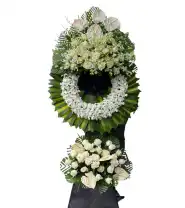 Kệ Hoa Viếng Tone Trắng & Đen - Mã: I-185 - Giá: 1.400.000đ